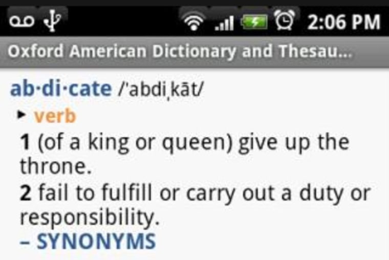 Image: Oxford American Dictionary and Thesaurus for Android